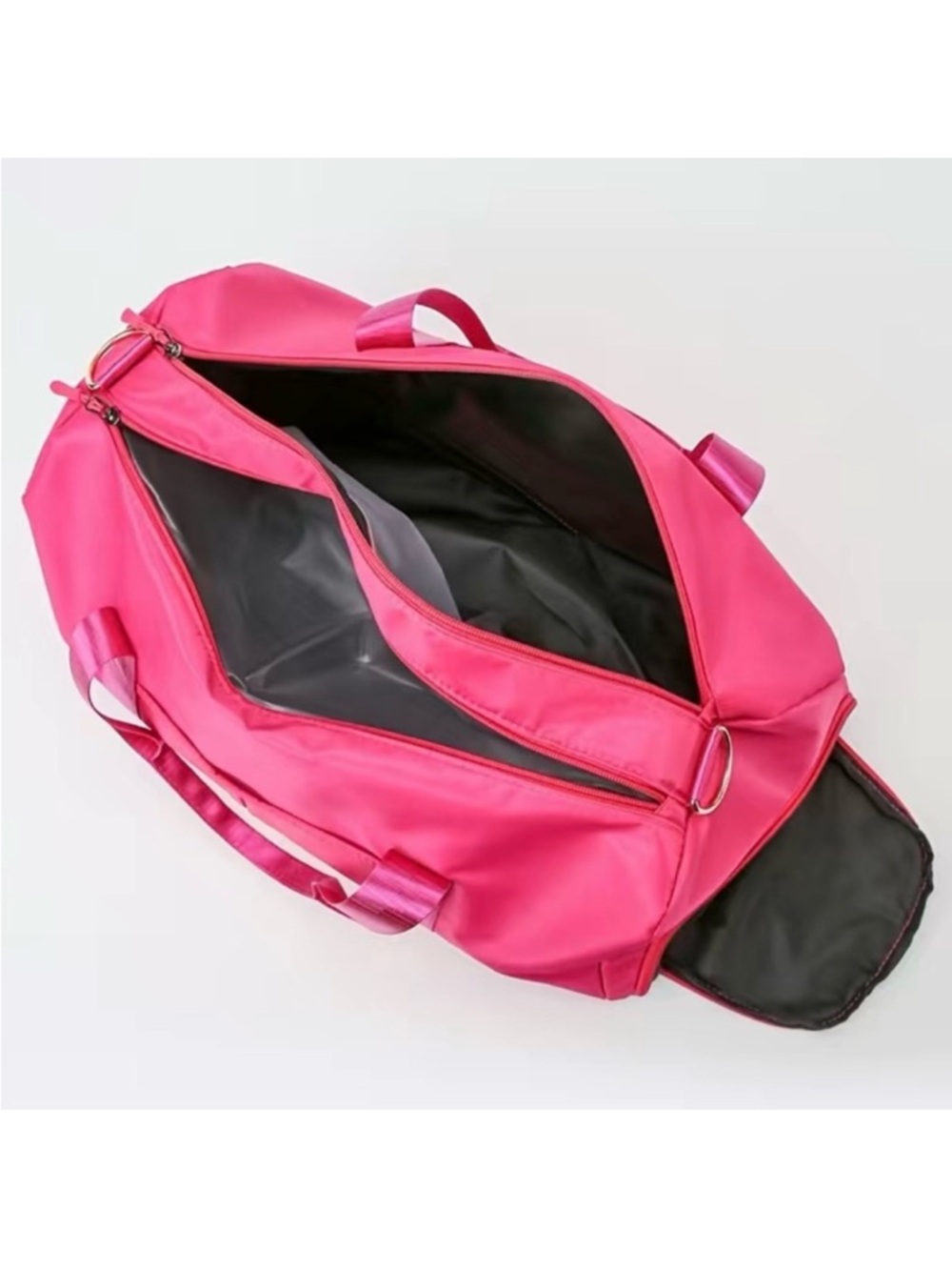 Women’s Hot Pink Travel Duffel Bag with Adjustable Strap - Picture 6 of 7